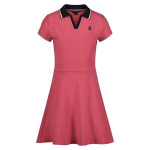 NEW Tommy Hilfiger Big Girls Johnny Collar Solid Polo Dress Holly Berry XL 16